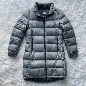 The North Face 550 Down Puffer Parka Gray Women's Medium Insulated Winter Coat